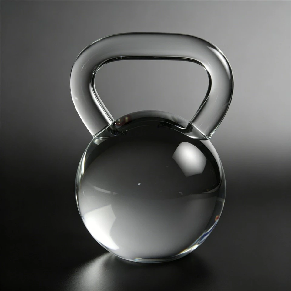 Engraved Kettlebell Shaped Crystal Trophy high quality