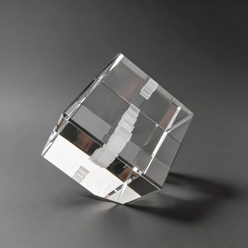 Standing Rotated Square Crystal Cube Trophy factory